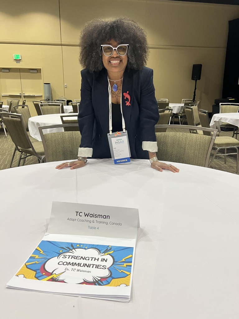 Dr. TC Waisman at INSAR conference presenting Strength in Communities